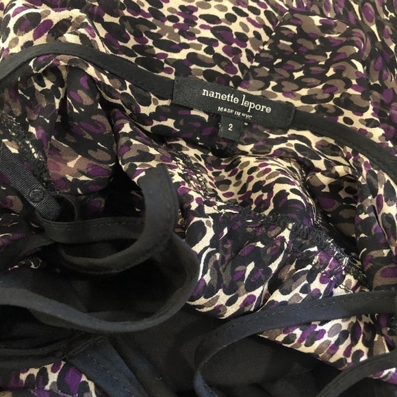 NANETTE Lapore 100% Silk Purple Splash Tunic Sustainable Size 2 - Picture 7 of 8